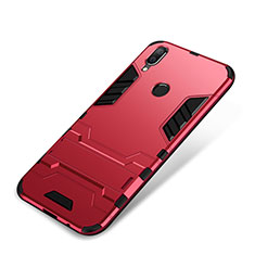 Coque Contour Silicone et Plastique Housse Etui Mat avec Support pour Huawei Nova 3i Rouge