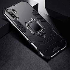 Coque Contour Silicone et Plastique Housse Etui Mat avec Support pour Huawei P30 Pro New Edition Noir
