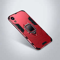Coque Contour Silicone et Plastique Housse Etui Mat avec Support pour Huawei Y6s Rouge
