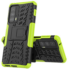 Coque Contour Silicone et Plastique Housse Etui Mat avec Support pour Motorola Moto Edge S Pro 5G Vert