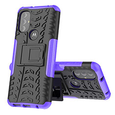 Coque Contour Silicone et Plastique Housse Etui Mat avec Support pour Motorola Moto G Play Gen 2 Violet