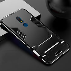 Coque Contour Silicone et Plastique Housse Etui Mat avec Support pour Nokia C3 Noir