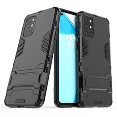 Coque Contour Silicone et Plastique Housse Etui Mat avec Support pour OnePlus 9R 5G Noir