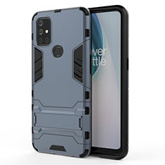 Coque Contour Silicone et Plastique Housse Etui Mat avec Support pour OnePlus Nord N10 5G Bleu