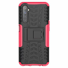 Coque Contour Silicone et Plastique Housse Etui Mat avec Support pour Realme 6s Rose