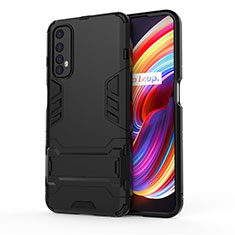 Coque Contour Silicone et Plastique Housse Etui Mat avec Support pour Realme Narzo 20 Pro Noir