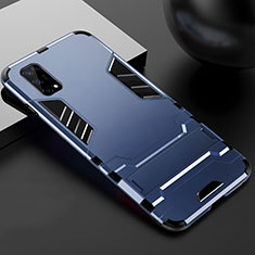 Coque Contour Silicone et Plastique Housse Etui Mat avec Support pour Realme Narzo 30 Pro 5G Bleu