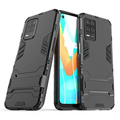 Coque Contour Silicone et Plastique Housse Etui Mat avec Support pour Realme Q3i 5G Noir