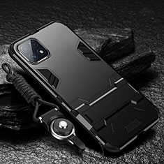 Coque Contour Silicone et Plastique Housse Etui Mat avec Support pour Samsung Galaxy A22s 5G Noir