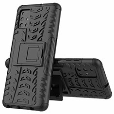 Coque Contour Silicone et Plastique Housse Etui Mat avec Support pour Samsung Galaxy A51 4G Noir