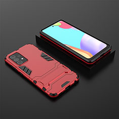 Coque Contour Silicone et Plastique Housse Etui Mat avec Support pour Samsung Galaxy A52s 5G Rouge