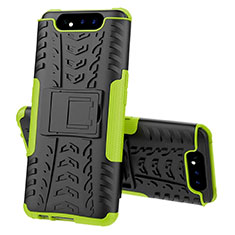 Coque Contour Silicone et Plastique Housse Etui Mat avec Support pour Samsung Galaxy A90 4G Vert