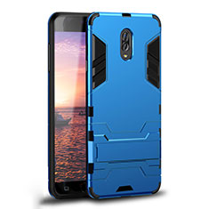 Coque Contour Silicone et Plastique Housse Etui Mat avec Support pour Samsung Galaxy J7 Plus Bleu Ciel