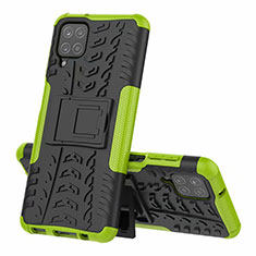 Coque Contour Silicone et Plastique Housse Etui Mat avec Support pour Samsung Galaxy M12 Vert