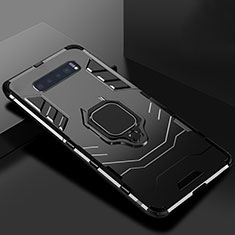 Coque Contour Silicone et Plastique Housse Etui Mat avec Support pour Samsung Galaxy S10 5G Noir