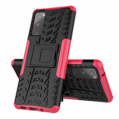 Coque Contour Silicone et Plastique Housse Etui Mat avec Support pour Samsung Galaxy S20 FE 5G Rose