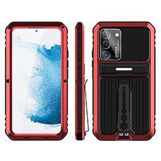 Coque Contour Silicone et Plastique Housse Etui Mat avec Support pour Samsung Galaxy S21 Plus 5G Rouge