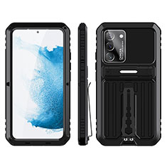 Coque Contour Silicone et Plastique Housse Etui Mat avec Support pour Samsung Galaxy S22 Plus 5G Noir