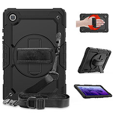 Coque Contour Silicone et Plastique Housse Etui Mat avec Support pour Samsung Galaxy Tab A7 4G 10.4 SM-T505 Noir