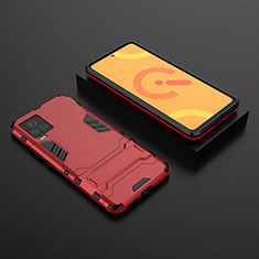 Coque Contour Silicone et Plastique Housse Etui Mat avec Support pour Vivo iQOO 7 Legend 5G Rouge