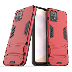 Coque Contour Silicone et Plastique Housse Etui Mat avec Support pour Vivo Y52s 5G Rouge