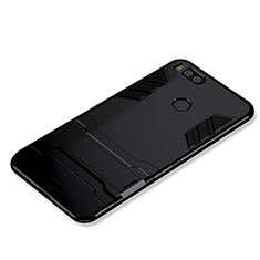 Coque Contour Silicone et Plastique Housse Etui Mat avec Support pour Xiaomi Mi 5X Noir