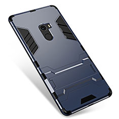 Coque Contour Silicone et Plastique Housse Etui Mat avec Support pour Xiaomi Mi Mix Gris