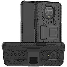 Coque Contour Silicone et Plastique Housse Etui Mat avec Support pour Xiaomi Poco M2 Pro Noir