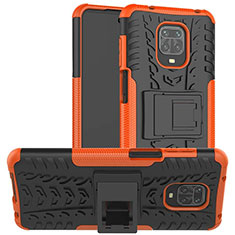 Coque Contour Silicone et Plastique Housse Etui Mat avec Support pour Xiaomi Poco M2 Pro Orange