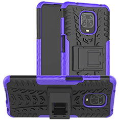 Coque Contour Silicone et Plastique Housse Etui Mat avec Support pour Xiaomi Poco M2 Pro Violet