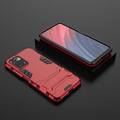 Coque Contour Silicone et Plastique Housse Etui Mat avec Support pour Xiaomi Poco X3 GT 5G Rouge