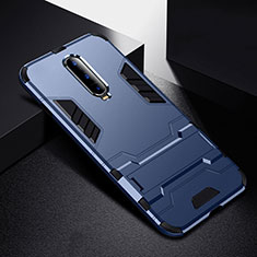 Coque Contour Silicone et Plastique Housse Etui Mat avec Support R01 pour Oppo R17 Pro Bleu