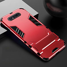 Coque Contour Silicone et Plastique Housse Etui Mat avec Support R01 pour Samsung Galaxy A90 4G Rouge