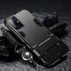Coque Contour Silicone et Plastique Housse Etui Mat avec Support R01 pour Xiaomi Mi 11T 5G Noir