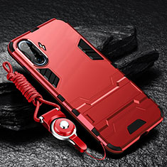 Coque Contour Silicone et Plastique Housse Etui Mat avec Support R01 pour Xiaomi Poco F3 GT 5G Rouge