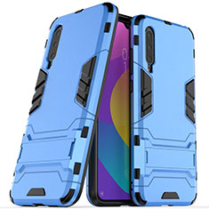 Coque Contour Silicone et Plastique Housse Etui Mat avec Support R02 pour Xiaomi Mi A3 Bleu Ciel