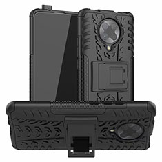 Coque Contour Silicone et Plastique Housse Etui Mat avec Support R02 pour Xiaomi Redmi K30 Pro Zoom Noir