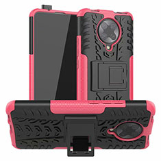 Coque Contour Silicone et Plastique Housse Etui Mat avec Support R02 pour Xiaomi Redmi K30 Pro Zoom Rose