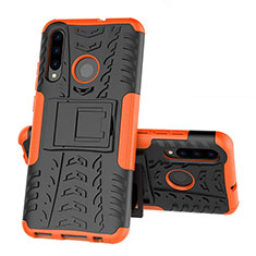 Coque Contour Silicone et Plastique Housse Etui Mat avec Support R03 pour Huawei Honor 10i Orange