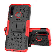 Coque Contour Silicone et Plastique Housse Etui Mat avec Support R03 pour Huawei Honor 20 Lite Rouge