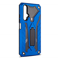 Coque Contour Silicone et Plastique Housse Etui Mat avec Support R04 pour Huawei Nova 5T Bleu