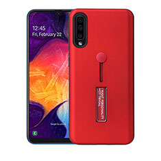 Coque Contour Silicone et Plastique Housse Etui Mat avec Support R04 pour Samsung Galaxy A70S Rouge