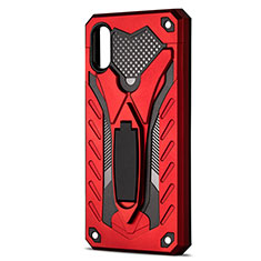 Coque Contour Silicone et Plastique Housse Etui Mat avec Support R04 pour Xiaomi Redmi 9A Rouge