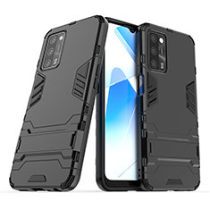 Coque Contour Silicone et Plastique Housse Etui Mat avec Support T01 pour Oppo A53s 5G Noir