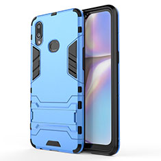 Coque Contour Silicone et Plastique Housse Etui Mat avec Support T01 pour Samsung Galaxy A10s Bleu