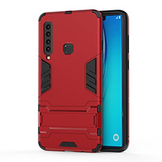 Coque Contour Silicone et Plastique Housse Etui Mat avec Support T01 pour Samsung Galaxy A9 Star Pro Rouge