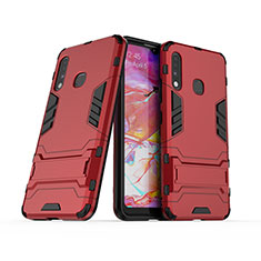 Coque Contour Silicone et Plastique Housse Etui Mat avec Support T02 pour Samsung Galaxy A70E Rouge