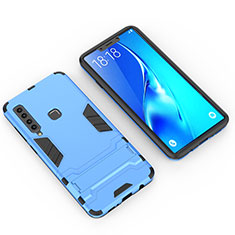 Coque Contour Silicone et Plastique Housse Etui Mat avec Support T02 pour Samsung Galaxy A9 Star Pro Bleu Ciel