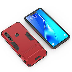 Coque Contour Silicone et Plastique Housse Etui Mat avec Support T02 pour Samsung Galaxy A9 Star Pro Rouge