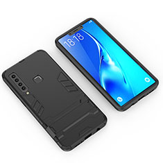 Coque Contour Silicone et Plastique Housse Etui Mat avec Support T02 pour Samsung Galaxy A9s Noir